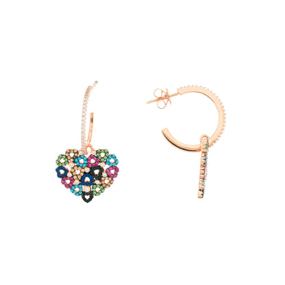 Heart Hope Earrings Different Colors Zirconia - Nelissima Jewelry