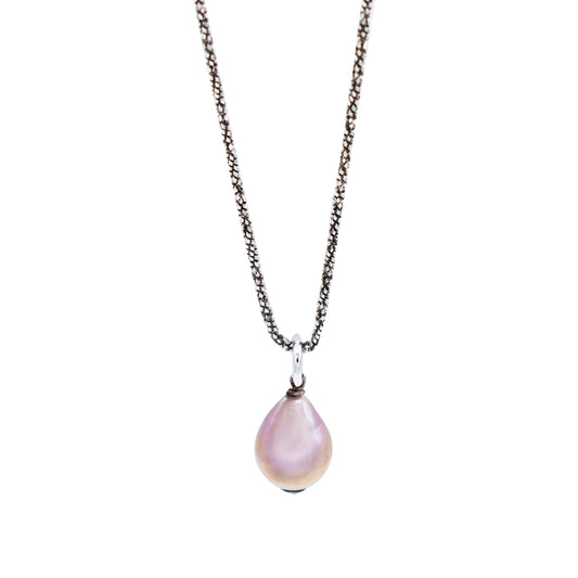 Pink Baroque Pearl Pendant  with Sterling Silver Chain - Nelissima Jewelry