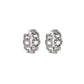 Rhodium Plated Sterling Silver Small Hoop Earrings with White Zirconias