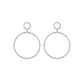 Rhodium Plated Sterling Silver Design Rounded Earrings with White Zirconias