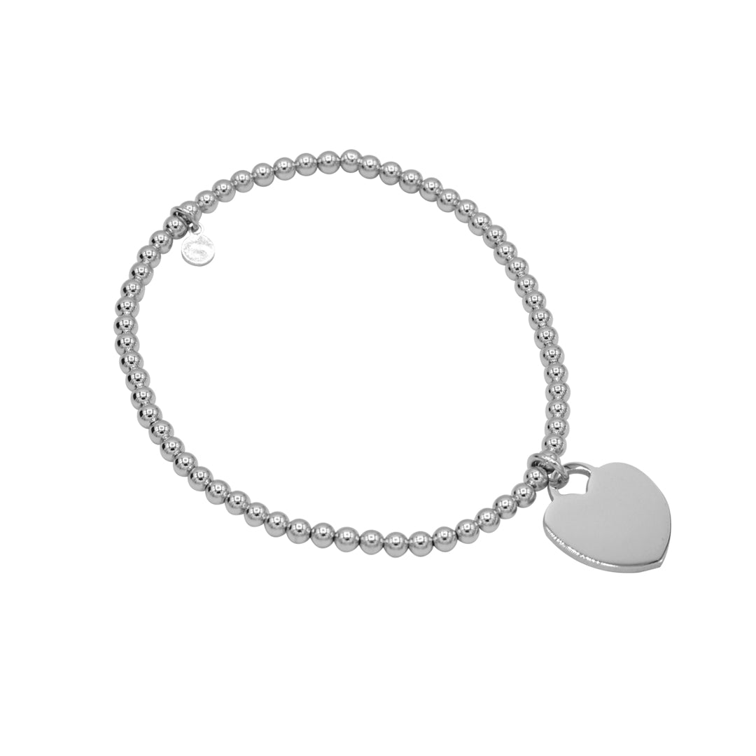 Sterling Silver Circle of Love Heart Bracelet