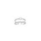 Verstellbarer trendiger Midi Ring aus Sterlingsilber mit weißen Zirkonias