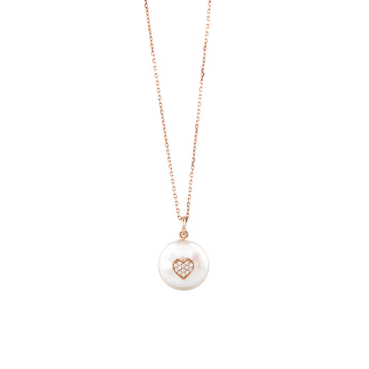 Necklace Baroque Style Heart Shaped Pearl