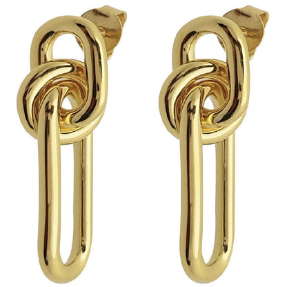 Earrings Intertwined Knot Wrap 18K Gold Plated Sterling Silver - Nelissima Jewelry