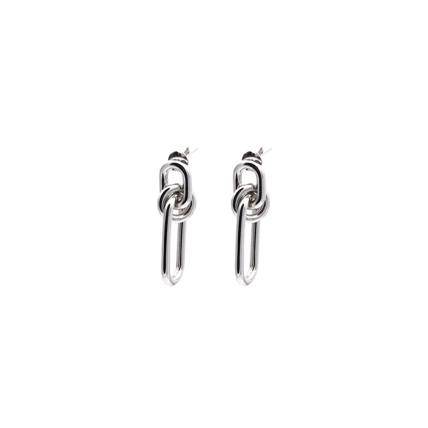 Intertwined Knot Wrap Rhodium Plated Sterling Silver Earrings