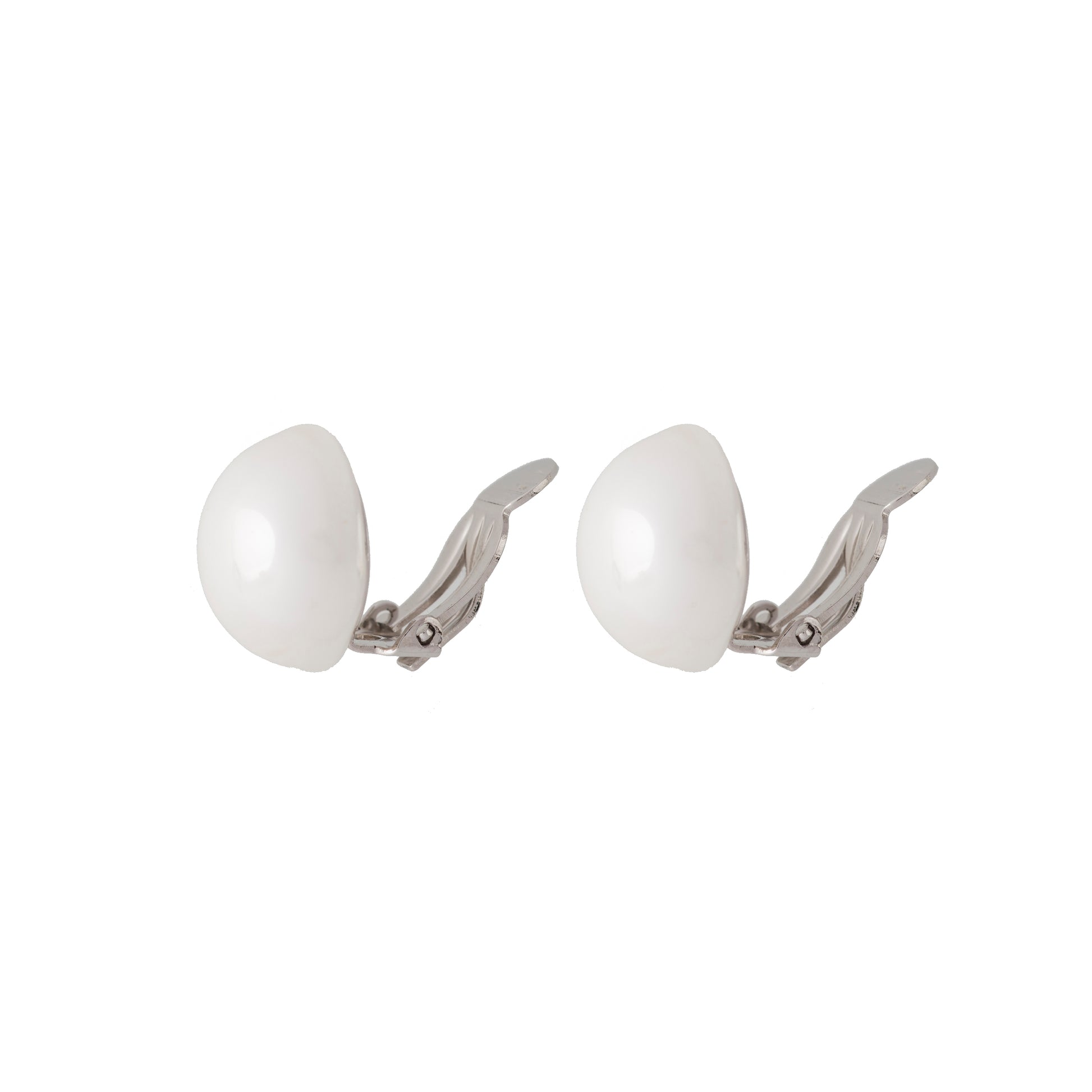 Clip-on Sterling Silver Pearl Clasp Earrings - Nelissima Jewelry