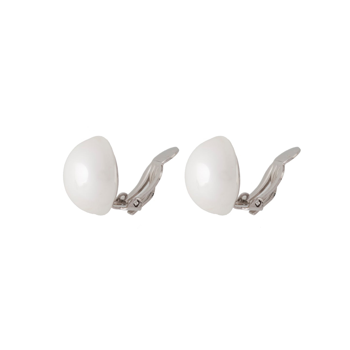 Clip-on Sterling Silver Pearl Clasp Earrings