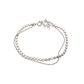 Double Chain Bracelet Rhodinated Sterling Silver