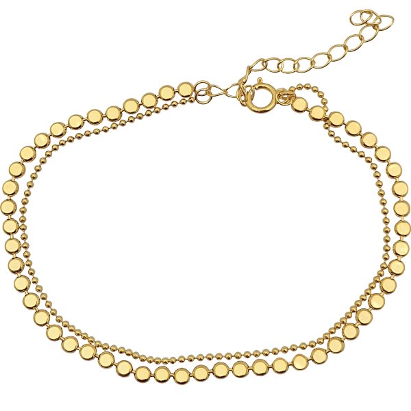 Double Chain Bracelet 18k Gold Plated Sterling Silver - Nelissima Jewelry